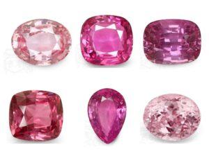 Pink sapphire color tones