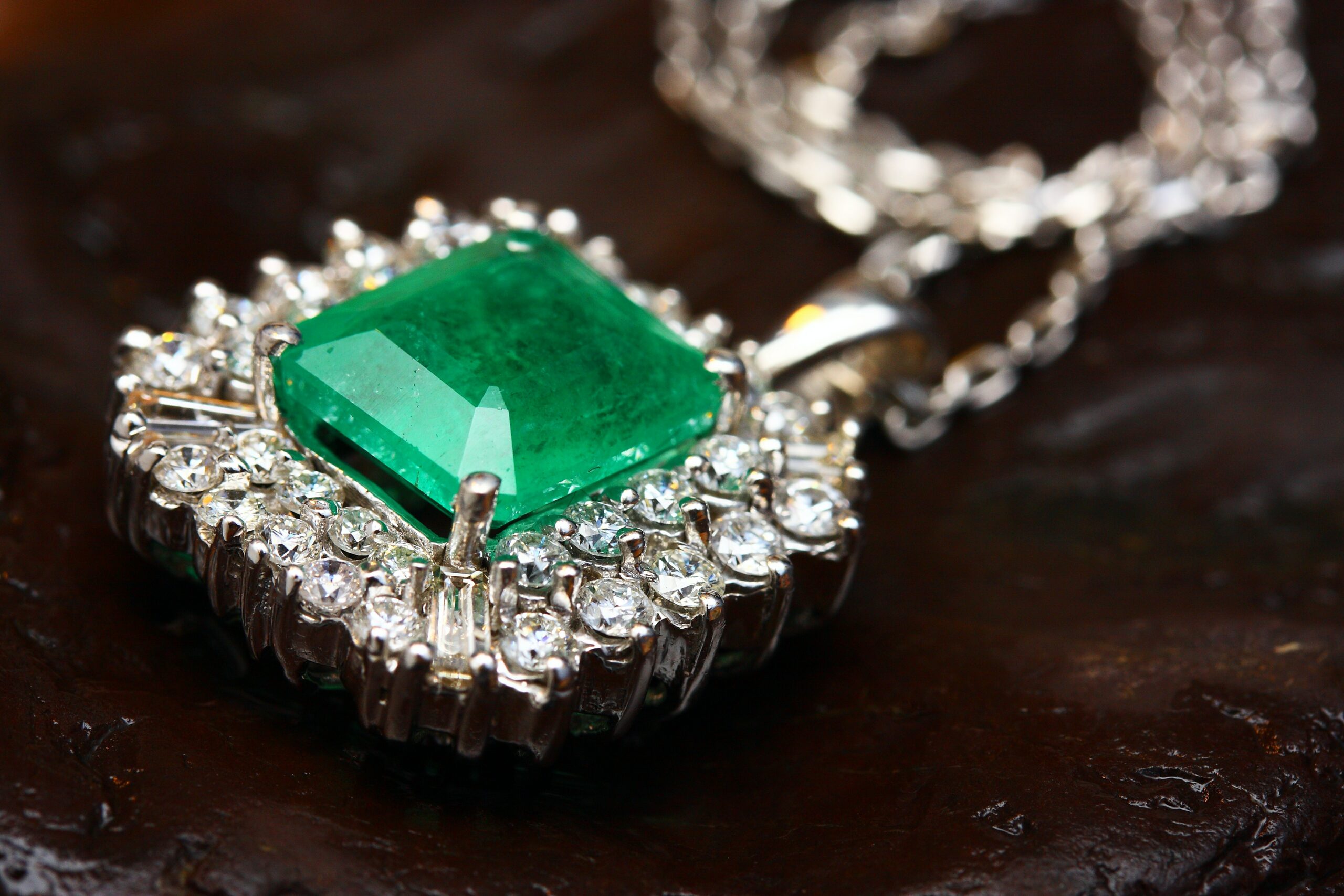 an emerald pendant in the context of green gemstones list